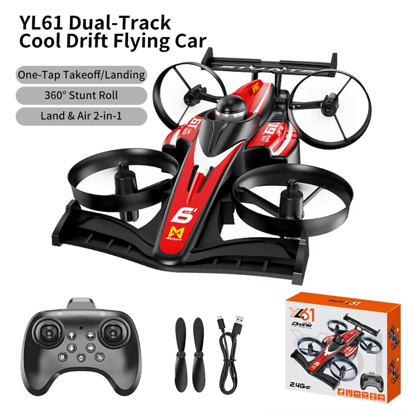 Drone Kit Tricopter - 2026 Upgrade YL61 Dual-Use RC Flug-Rennwagen