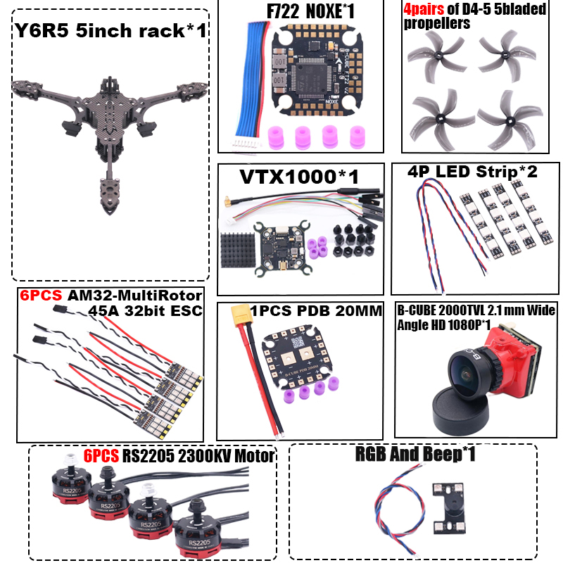 B-CUBE Y6R5 5-Zoll FPV Drohnen – Drone Kit Octocopter Bewertung und Preis